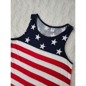 Old Navy Women's XS Tank Top Americana American Flag Stars Stripes Fourth of...